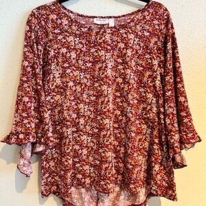Willow&Root Open Back Floral Blouse Shirt Top